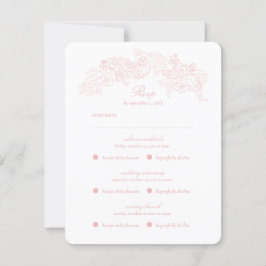  roze Romantic RSVP-kaart voor meerdere evenemente RSVP Kaartje