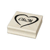 Roze Romantisch Hart Monogram Lente Bruiloft Rubberstempel (Stempel)