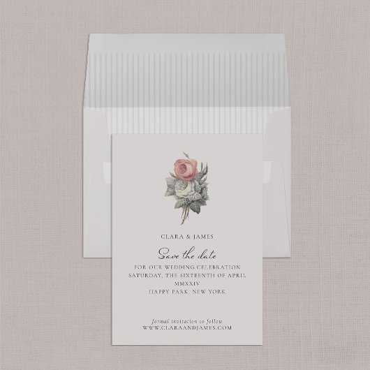 Roze, , romantisch roos thema opslaan van de datum kaart