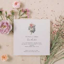 Roze, , romantisch roos thema save the date