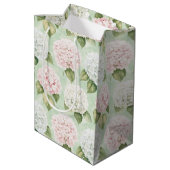 Roze romantische blauwe witte bloemrijke bruidsmeu medium cadeauzakje (Achterkant Gekanteld)