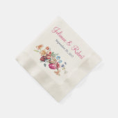Roze Romantische  Bloemen Bruiloft Cocktail Servetten (Hoek)