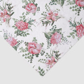  roze romantische bloemen en varens tissuepapier (Detail)