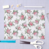  roze romantische bloemen en varens tissuepapier (Craft)