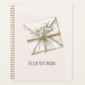 Roze Romantische Bloemen Envelop Dromen Planner (Voorkant)