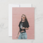 Roze Romantische bloemenfoto waterverf Sweet 16 Kaart (Achterkant)