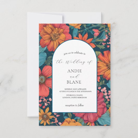  Roze Romantische bruiloft Kaart (Voorkant)