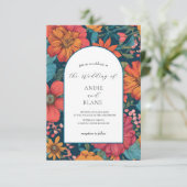  Roze Romantische bruiloft Kaart (Staand voorkant)