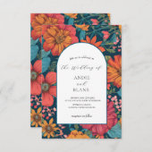  Roze Romantische bruiloft Kaart (Voorkant / Achterkant)