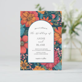  Roze Romantische bruiloft Kaart