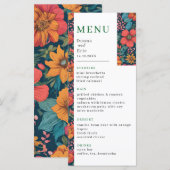  Roze Romantische bruiloft Menu (Voorkant / Achterkant)