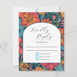  Roze Romantische bruiloft RSVP Kaartje