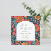  Roze Romantische bruiloft Save The Date (Staand voorkant)