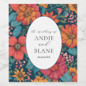  Roze Romantische bruiloft Wijn Etiket (Enkel label)