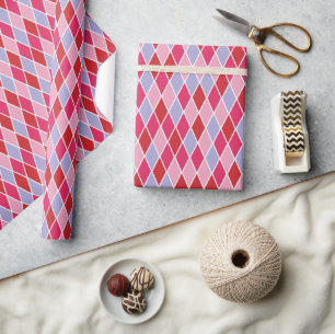 Roze Romantische en Vrouwelijke Harlekijn Cadeaupapier