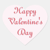 Roze Romantische Gelukkige Valentijnsdag Liefde Hart Sticker (Voorkant)