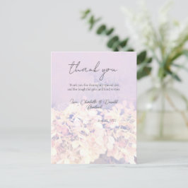 Roze Romantische Hortensia Bloemige Bruiloft Briefkaart