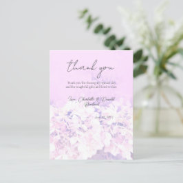Roze Romantische Hortensia Bloemige Bruiloft Briefkaart