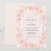 Roze Romantische Lente Bruiloft Kaart (Voorkant / Achterkant)