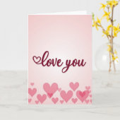 Roze Romantische Liefde Hartjes Kaart (Gele Bloem)