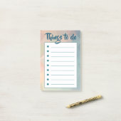 Roze romantische moderne versie van lijst post-it® notes (Op bureau)