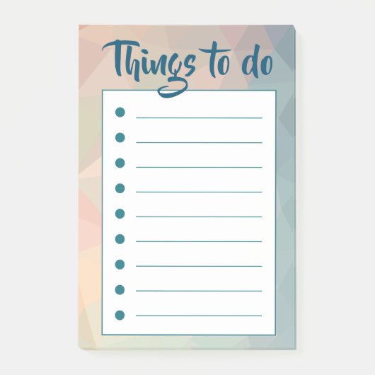 Roze romantische moderne versie van lijst post-it® notes (Voorkant)