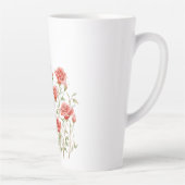 Roze Romantische Rode Rozen Bruiloft Feest Latte Mok (Rechts)