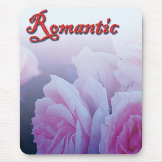 Roze romantische rozen bloemen muismat (Voorkant)