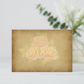 roze romantische rozen Frans goud fleurdelis RSVP Kaartje (Staand voorkant)