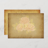  roze romantische rozen Frans goud fleurdelis RSVP Kaartje (Voorkant / Achterkant)