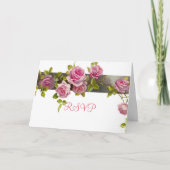 Roze Romantische Rozen RSVP-kaart (Voorkant)