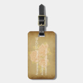 roze romantische rozen souvenir bagagelabel (Voorkant verticaal)