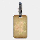  roze romantische rozen souvenir bagagelabel (Achterkant verticaal)