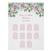 Roze Romantische Rozen Trouwstoel Grafiek Perfect Poster (Voorkant)