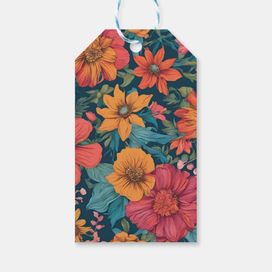 Roze Romantische Trouwdag in Retro Stijl Cadeaulabel (Achterkant)