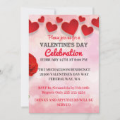 Roze Romantische Valentijnsdag Liefdesfeest Uitnod Kaart (Voorkant)