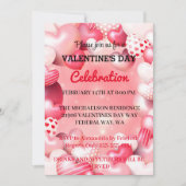Roze Romantische Valentijnsdag Love Party harten Kaart (Voorkant)