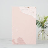 Roze Romantische Waterverf briefpapier (Staand voorkant)