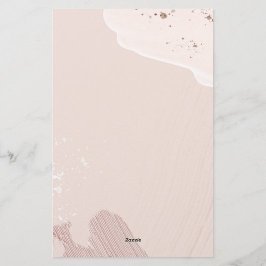 Roze Romantische Waterverf briefpapier (Achterkant)