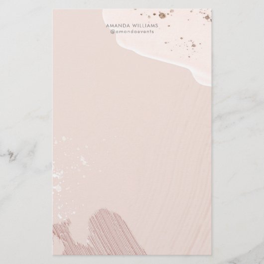 Roze Romantische Waterverf briefpapier (Voorkant)