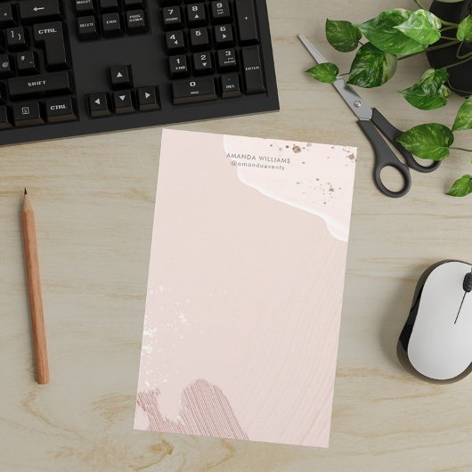 Roze Romantische Waterverf briefpapier