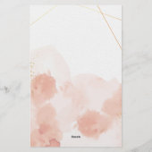 Roze Romantische Waterverf briefpapier (Achterkant)