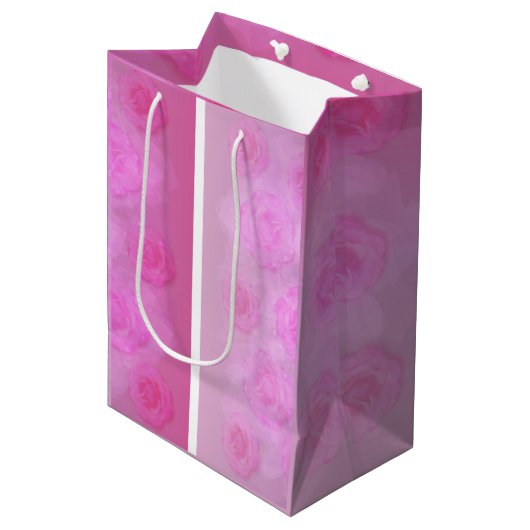 ROZE Romantische Waterverf rozen Medium Cadeauzakje (Voorkant Gekanteld)
