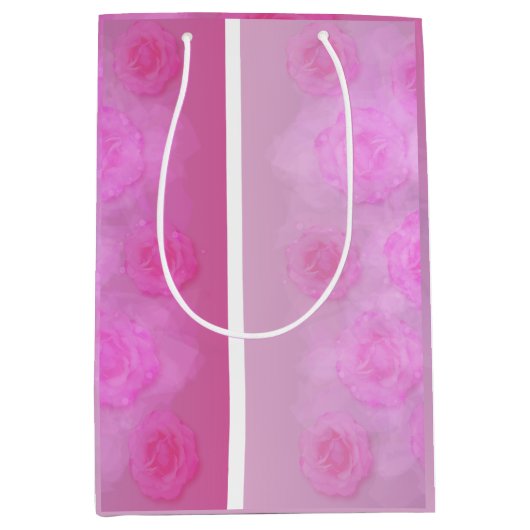 ROZE Romantische Waterverf rozen Medium Cadeauzakje (Voorkant)
