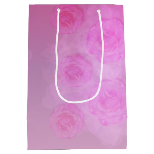 ROZE Romantische Waterverf rozen Medium Cadeauzakje (Achterkant)