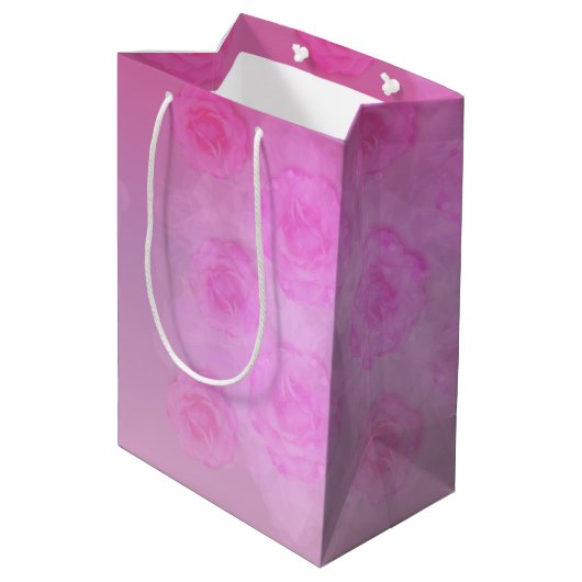ROZE Romantische Waterverf rozen Medium Cadeauzakje (Achterkant Gekanteld)