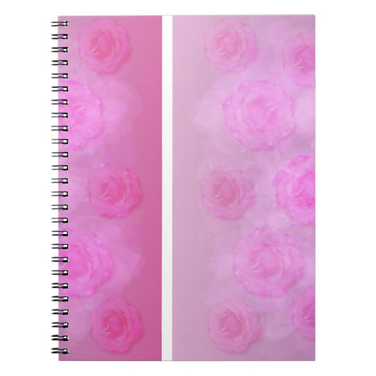 ROZE Romantische Waterverf rozen Notitieboek (Voorkant)