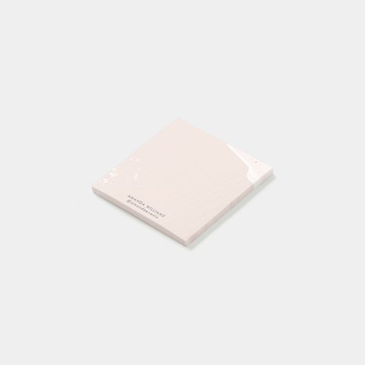 Roze Romantische Waterverf Stationery Post-it® Notes (Schuin)