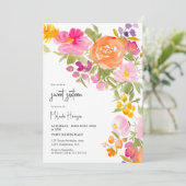 Roze romantische zomerbloemenzoet 16 kaart (Staand voorkant)