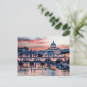Roze Rome Briefkaart (Staand voorkant)
